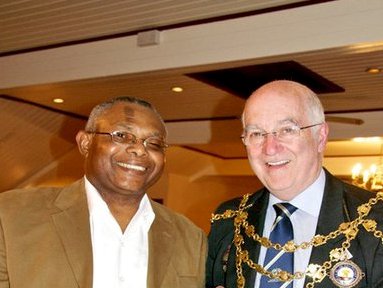 Roy pictured with Newport's Mayor