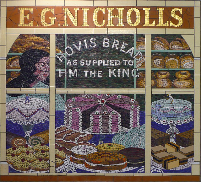 The market's shops celebrated in mosaic
