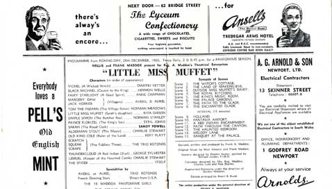 From the programme for ‘Little Miss Muffet’